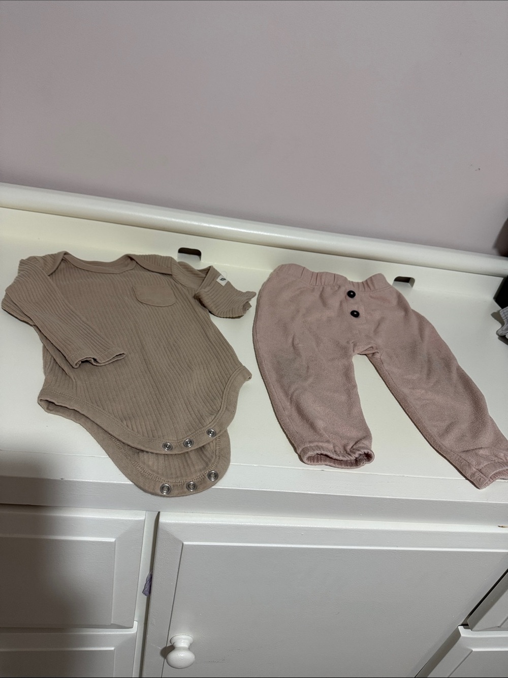 Easy Peasy Kids Neutral Ribbed Onesie and Pants Set